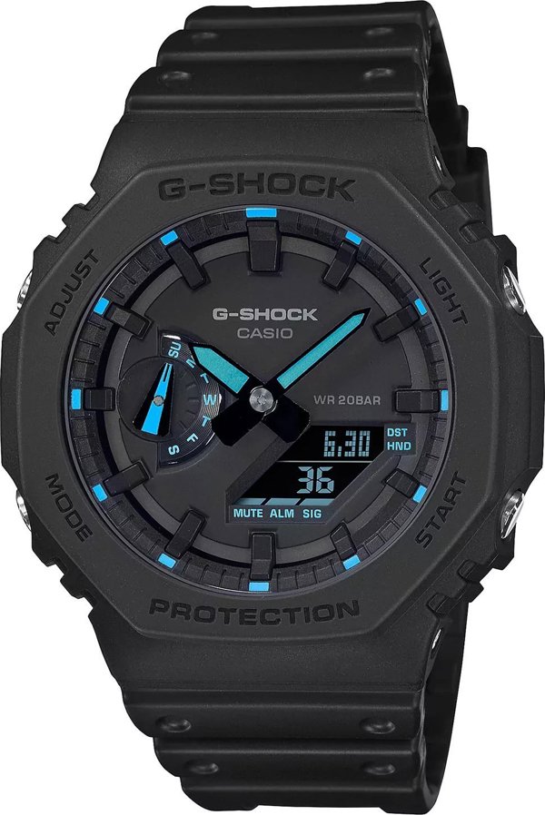 Casio G-Shock CasiOak Ανδρικό Ρολόι GA-2100-1A2ER Carbon Core Guard με Μπλε Λεπτομέρειες