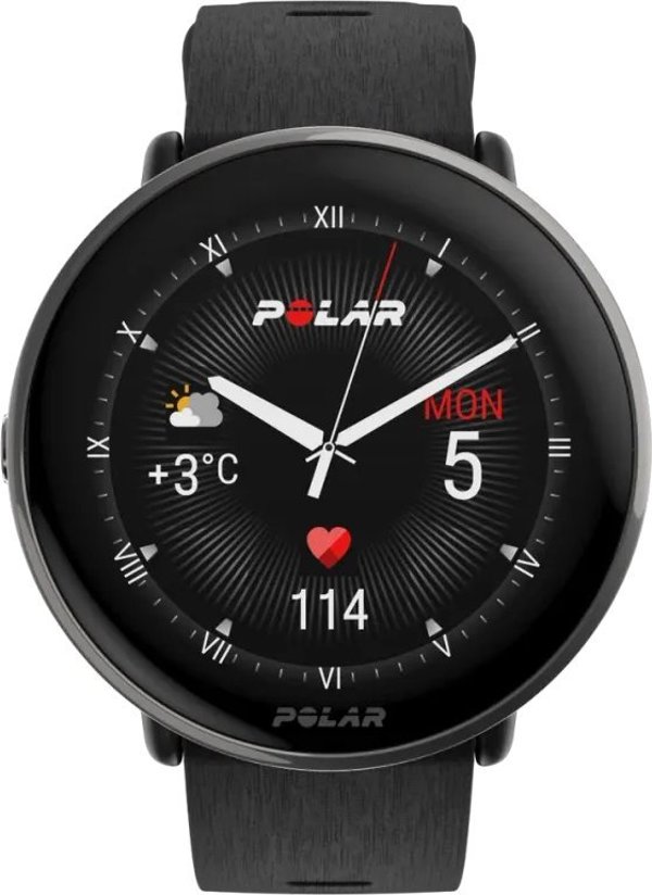 Αθλητικό ρολόι Polar Ignite 3 Titanium Μαύρο (IGNITE 3 TI SIL BLK S-L)