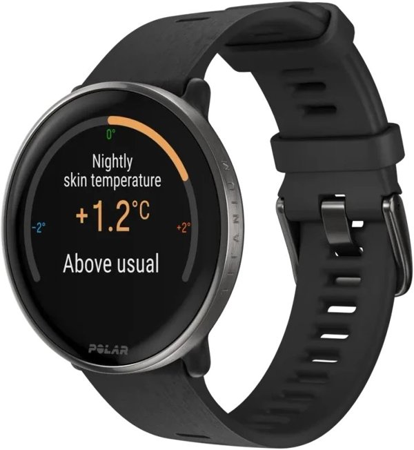 Αθλητικό ρολόι Polar Ignite 3 Titanium Μαύρο (IGNITE 3 TI SIL BLK S-L)