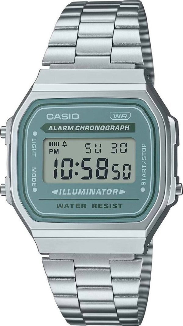 Casio Ρολόι Unisex A168WA-3A Vintage Ψηφιακό Ασημί