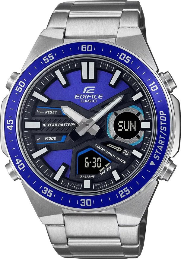 Ανδρικό Ρολόι Casio Edifice EFV-C110D-2AVEF με Μπλε Καντράν και Ασημί Μπρασελέ