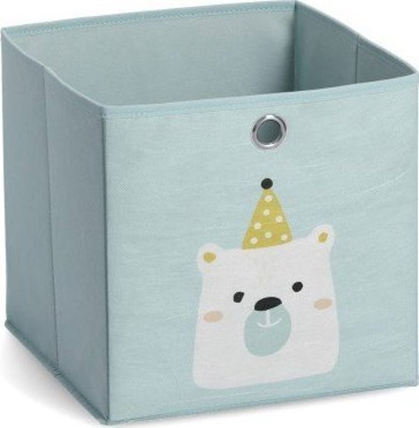 Zeller Κουτί Αποθήκευσης Icebear, Υφασμάτινο, Χρώμα Μέντας, 28x28x28cm