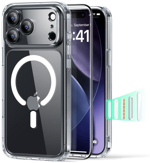 Σετ ESR θήκη + γυαλί οθόνης Classic Hybrid MagSafe & Tempered Glass για Apple iPhone 17 Pro Max Διαυγές