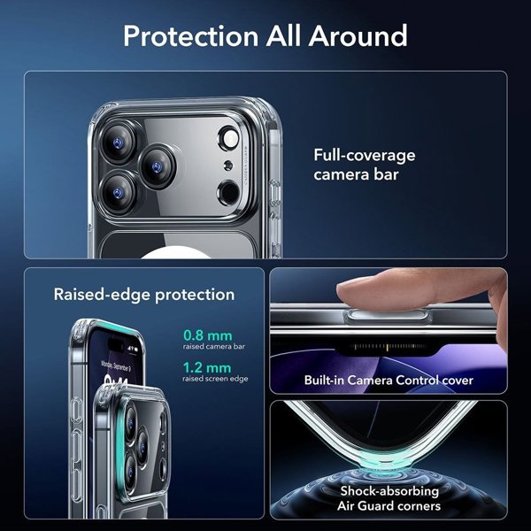 Σετ ESR θήκη + γυαλί οθόνης Classic Hybrid MagSafe & Tempered Glass για Apple iPhone 17 Pro Max Διαυγές