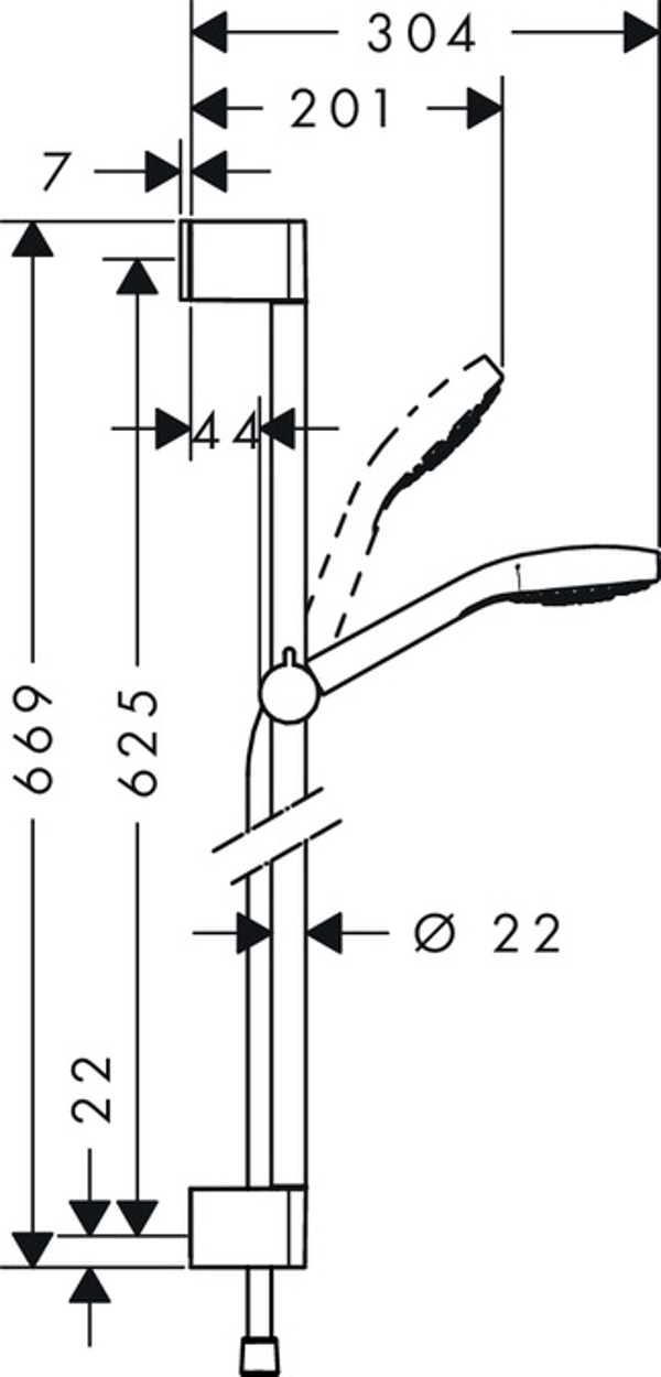 Σετ ντους Hansgrohe Croma Select E λευκό (26584400)