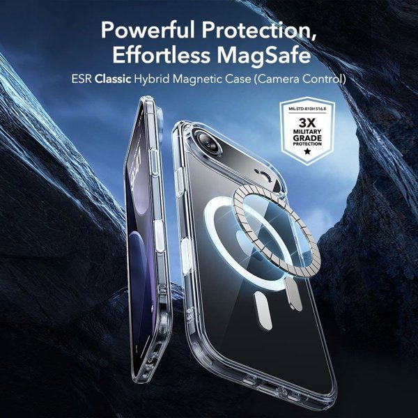 Σετ ESR θήκη + τζάμι οθόνης Classic Hybrid MagSafe & Tempered Glass για Apple iPhone 17 Air Clear