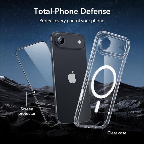 Σετ ESR θήκη + τζάμι οθόνης Classic Hybrid MagSafe & Tempered Glass για Apple iPhone 17 Air Clear
