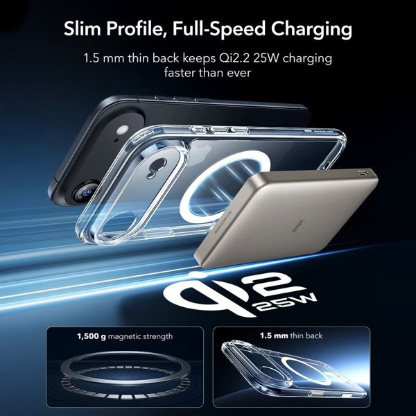 Σετ ESR θήκη + τζάμι οθόνης Classic Hybrid MagSafe & Tempered Glass για Apple iPhone 17 Air Clear