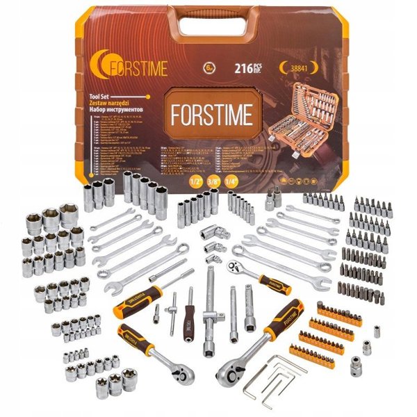 Σετ Εργαλείων NoName 216 Τεμαχίων 1/4", 3/8" & 1/2" με Καρυδάκια 4-32mm