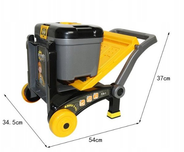 Beta Tools Σετ Εργαλείων με Τραπέζι/Καρότσι Μεταφοράς, Γκρι-Κίτρινο