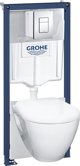 Σετ εντοιχισμού Grohe WC komplektas Grohe Serel 5in1: WC εντοιχισμένο πλαίσιο + λεκάνη + κουμπί + καπάκι αργής καθόδου + δοχείο αρωμάτων fresh + ηχομονωτικό παρέμβυσμα, 39468000