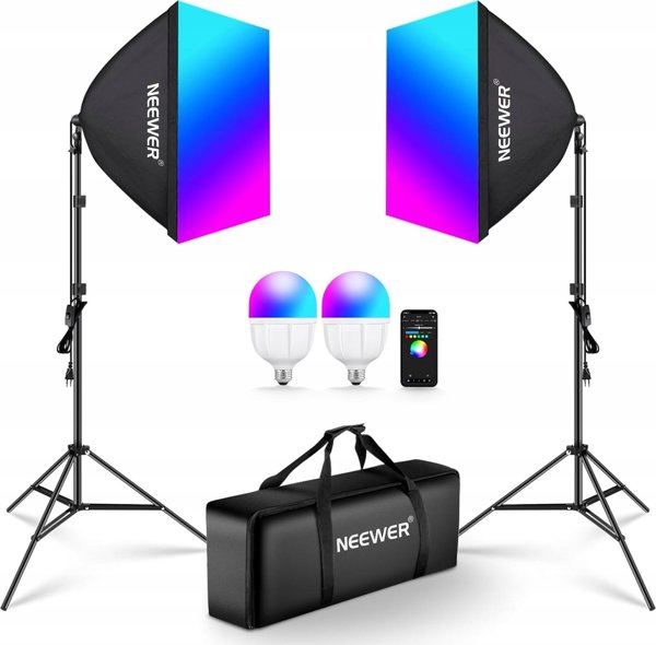 Σετ στούντιο Neewer Σετ στούντιο Neewer NK800 δύο softbox + λαμπτήρες RGB 24W 2700-6500K + τρίποδα + πτερύγια