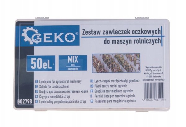 Zestaw zawleczek oczkowych do maszyn rolniczych 50el. (12)