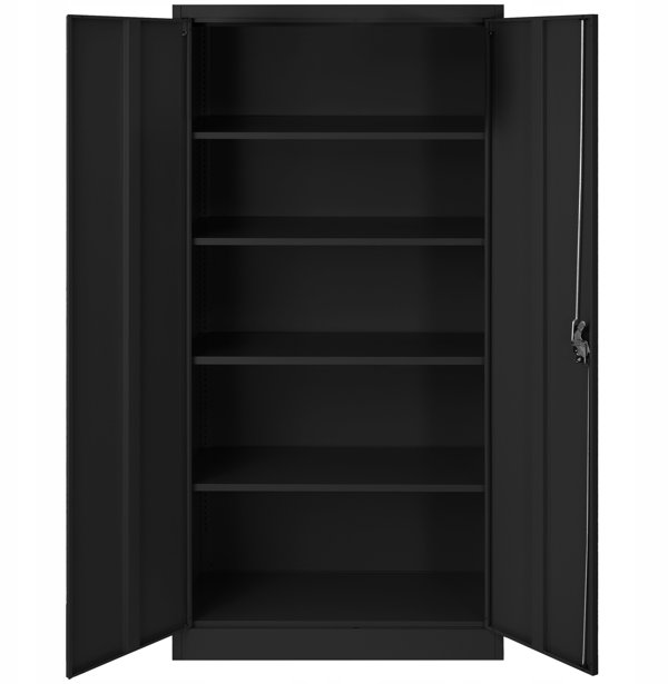 Zestaw 4x biurowa szafa metalowa na akta JAN H, 900 x 1950 x 400 mm, czarna