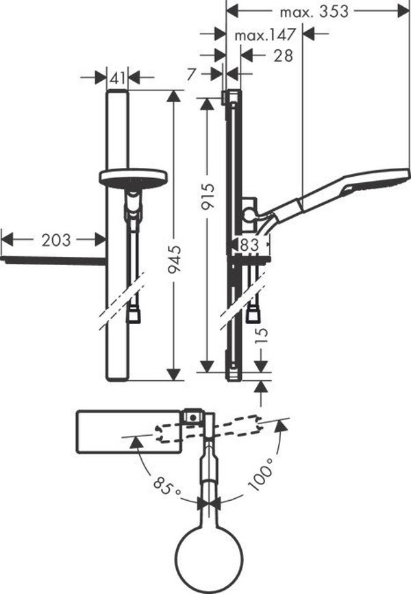 Σετ ντους Hansgrohe Υπόλοιπο Hansgrohe 27649400 - 27649400