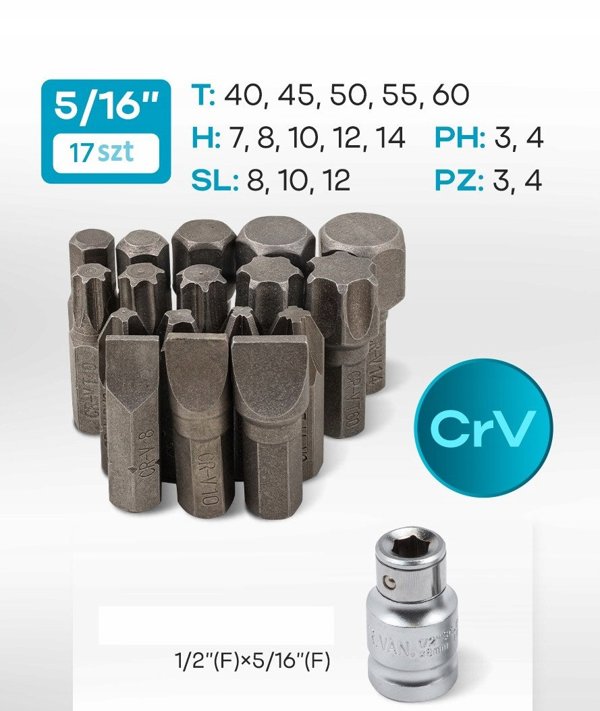 Σετ εργαλείων 108 τεμαχίων 1/4", 1/2" (εξάγωνα) (4-32mm)