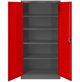 Zestaw 4x biurowa szafa metalowa na akta JAN, 900 x 1850 x 400 mm, antracytowo-czerwona