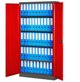 Zestaw 4x biurowa szafa metalowa na akta JAN, 900 x 1850 x 400 mm, antracytowo-czerwona