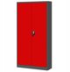 Zestaw 4x biurowa szafa metalowa na akta JAN, 900 x 1850 x 400 mm, antracytowo-czerwona