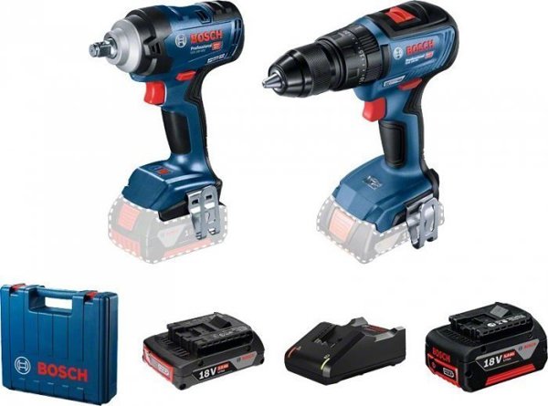 Bosch Σετ Ηλεκτρικών Εργαλείων GDS18V-400 & GSB18V-50, 18V, με 2 Μπαταρίες (1x2.0Ah & 1x5.0Ah)