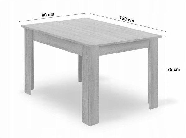 Σετ τραπεζιού NP 120x80 Craft Czarny + 4 καρέκλες LAVA γκρι
