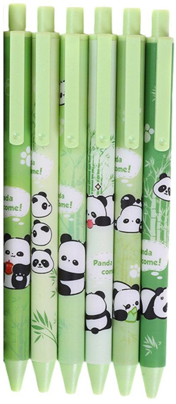 Σετ Στυλό Panda Μπαμπού Πράσινο Μαύρο Μελάνι 0,5mm 6τμχ LEAN