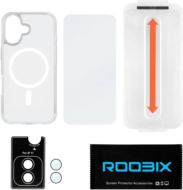 Σετ Roobix 3σε1 Combo για iPhone 17 (θήκη MagSafe + τζάμι + προστασία φακού)