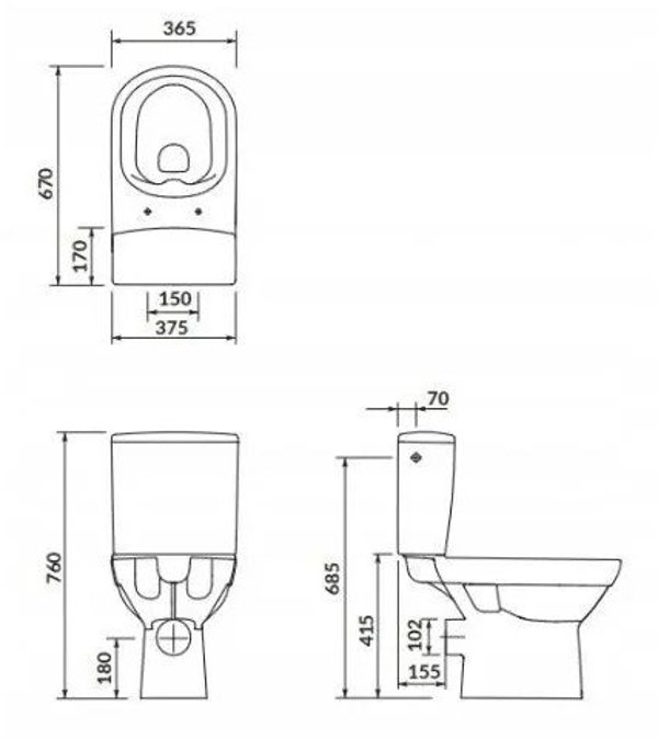 Zestaw kompaktowy WC Cersanit Kompakt wc K35-038
