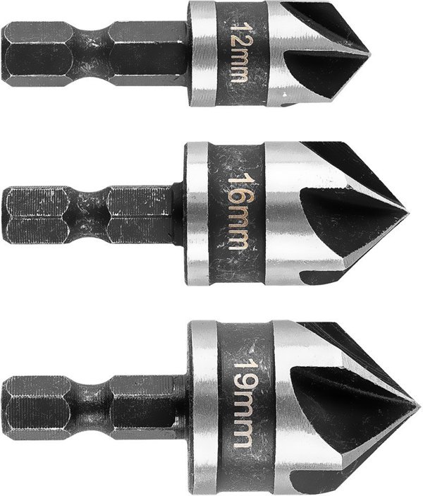 Graphite Σετ Φρεζών Hex, 12mm, 16mm, 19mm, Σετ 3 Τεμαχίων
