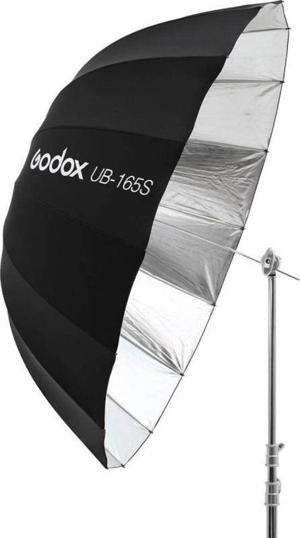 Σετ στούντιο GODOX Φωτογραφική ομπρέλα στούντιο Godox UB-165S παραβολική ασημί 165cm