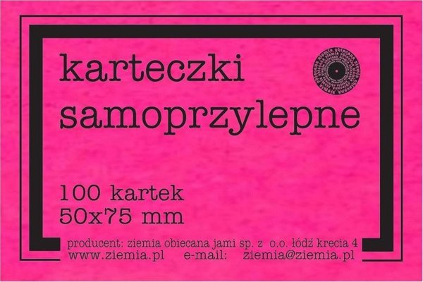 Ziemia Obiecana Αυτοκόλλητες Σημειώσεις Fluo, 50x75mm, 100 Φύλλα, Ροζ
