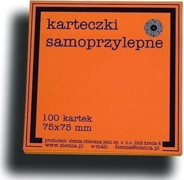 Ziemia Obiecana Αυτοκόλλητες Σημειώσεις Post-it Fluo, 75x75mm, 100 Φύλλα, Πορτοκαλί