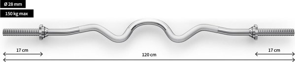 Στραβή μπάρα γυμναστικής ZIPRO EZ 120cm / 28mm
