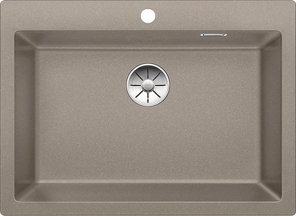 Blanco Νεροχύτης Pleon 8 Silgranit Tartufo, Μονοθάλαμος, 70x51cm, με Βαλβίδα InFino (523050)