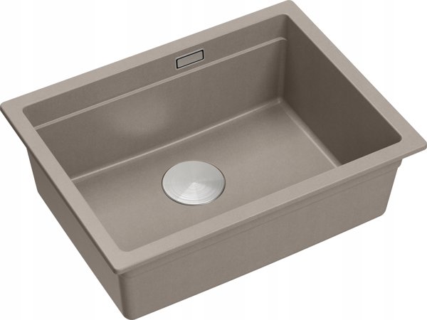 Νεροχύτης Quadron UNIQUE LOGAN 100 GraniteQ νεροχύτης soft taupe 56x45x21,5 cm 1-θέσιος υποκαθήμενος με χειροκίνητο σιφόνι χρυσό