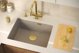 Νεροχύτης Quadron UNIQUE LOGAN 100 GraniteQ νεροχύτης soft taupe 56x45x21,5 cm 1-θέσιος υποκαθήμενος με χειροκίνητο σιφόνι χρυσό