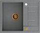 Νεροχύτης GraniteQ MORGAN 116 GraniteQ νεροχύτης silver stone με σιφόνι Push To Open χρώμα χαλκού 1-θέσιος με/χωρίς + στηρίγματα 4 τεμ