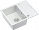 Νεροχύτης GraniteQ MORGAN 116 GraniteQ νεροχύτης snow white με σιφόνι Push To Open ανοξείδωτο ατσάλι 1-θέσης με/χωρίς + στηρίγματα 4 τεμ