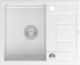 Νεροχύτης GraniteQ MORGAN 116 GraniteQ νεροχύτης snow white με σιφόνι Push To Open ανοξείδωτο ατσάλι 1-θέσης με/χωρίς + στηρίγματα 4 τεμ