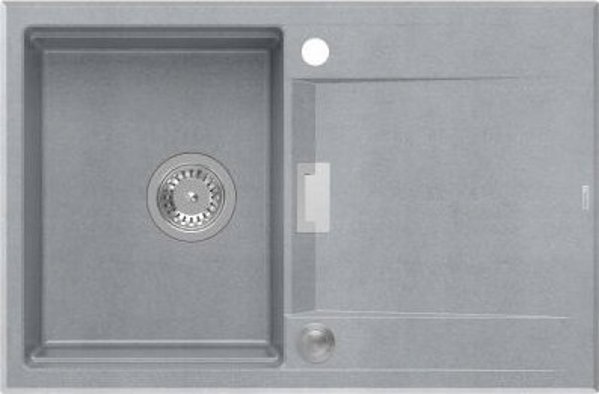 Ο νεροχύτης Owen OWEN 111 GraniteQ νεροχύτης με σιφόνι Push 2 Open 1-θέσιο χωρίς (760x500x215| θάλαμος 330x430) ασημί πέτρα / μεταλλικά στοιχεία