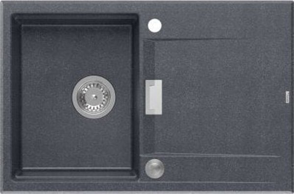 Ο νεροχύτης Owen OWEN 111 GraniteQ νεροχύτης με σιφόνι Push 2 Open 1-θέσιο χωρίς (760x500x215| θάλαμος 330x430) ασημί πέτρα / μεταλλικά στοιχεία