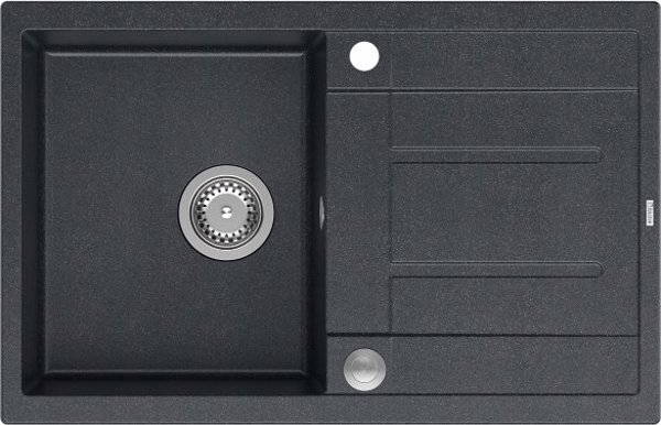 Νεροχύτης GraniteQ MORGAN 111 GraniteQ νεροχύτης black diamond με σιφόνι Push To Open 1-θέσιο με/χωρίς / στοιχεία από ανοξείδωτο ατσάλι