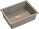 Νεροχύτης GraniteQ LOGAN 100 GraniteQ νεροχύτης soft taupe 59,5x45,1x21,5 cm 1-θέσης εντοιχισμένος με χειροκίνητο σιφόνι χάλκινος