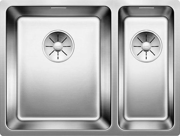 Blanco Andano 340/180-U Νεροχύτης Κουζίνας Inox με Βαλβίδα InFino, Αριστερή Γούρνα, 522979