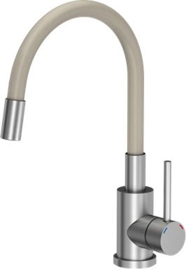 Νεροχύτης Steiner EDWARD 111 Fusion μπεζ 780*440 με χειροκίνητο σιφόνι σετ με μπαταρία Maggie