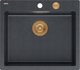 Νεροχύτης GraniteQ MORGAN 110 GraniteQ νεροχύτης black diamond με σιφόνι Push To Open χρώμα χαλκού 1-θέσιος χωρίς οπές + 4 στηρίγματα