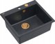 Νεροχύτης GraniteQ MORGAN 110 GraniteQ νεροχύτης black diamond με σιφόνι Push To Open χρώμα χαλκού 1-θέσιος χωρίς οπές + 4 στηρίγματα