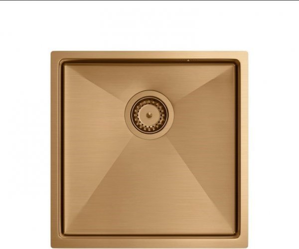 Νεροχύτης Quadron Paul SteelQ PVD Χαλκού 44x44cm, Μονοθάλαμος Υποκαθήμενος χωρίς Υπερχείλιση