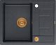Νεροχύτης GraniteQ MORGAN 116 GraniteQ νεροχύτης black diamond με σιφόνι Push To Open χρώμα χαλκού 1-θέσιος χωρίς οπή + στηρίγματα 4 τεμ
