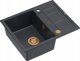 Νεροχύτης GraniteQ MORGAN 116 GraniteQ νεροχύτης black diamond με σιφόνι Push To Open χρώμα χαλκού 1-θέσιος χωρίς οπή + στηρίγματα 4 τεμ